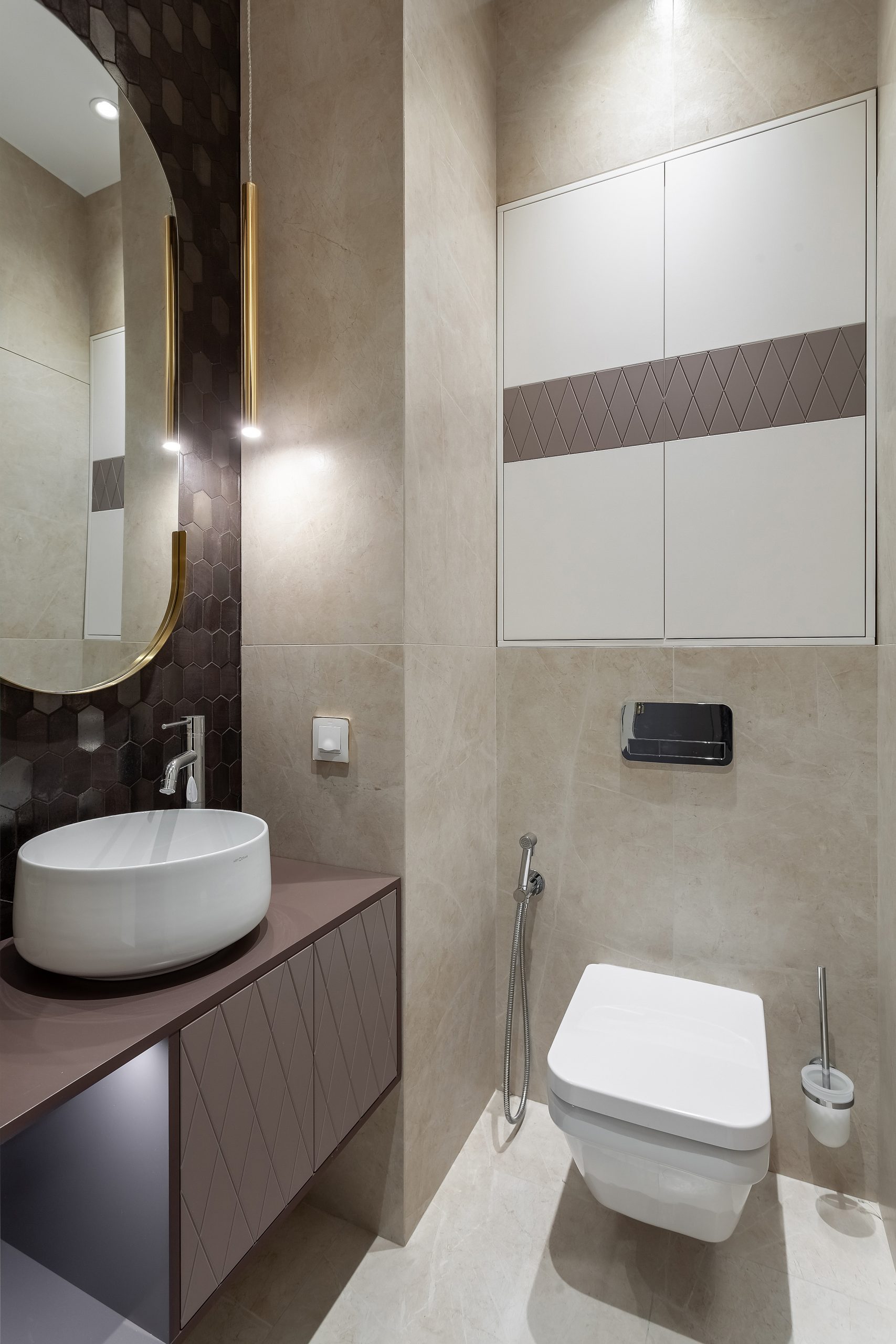 Дизайн решение небольшой ванной комнаты